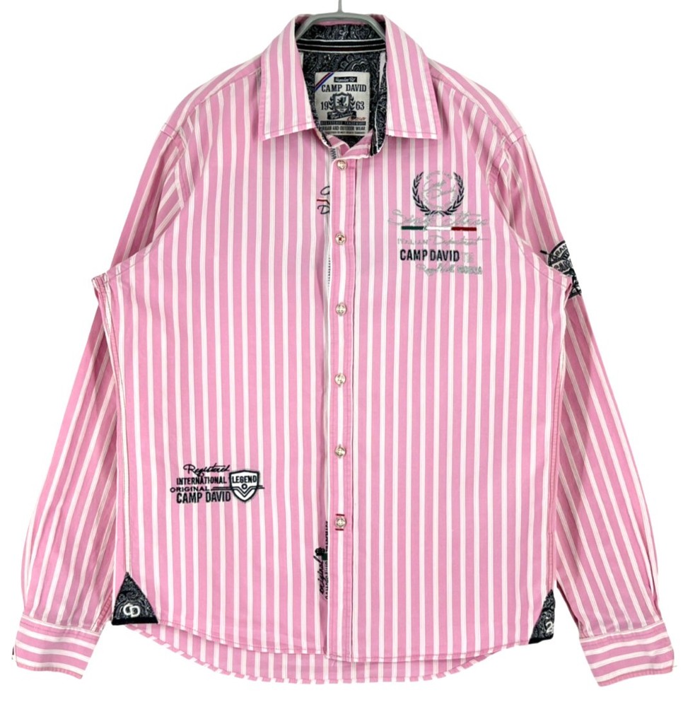 Camp David Mens Regular Fit Long Sleeve Casual Shirt Size M