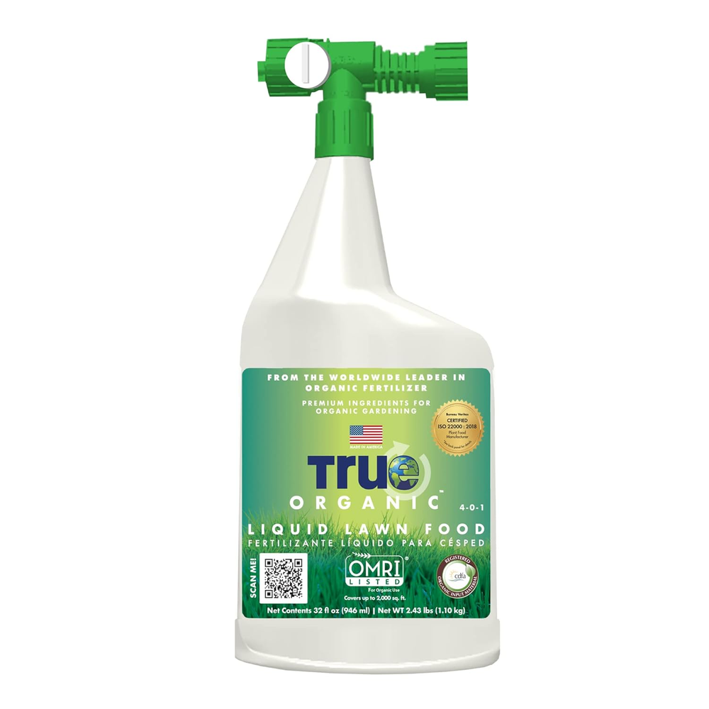 Liquid Lawn Fertilizer 32 Oz - CDFA, OMRI Listed for Organic Gardening NPK 4-0-1