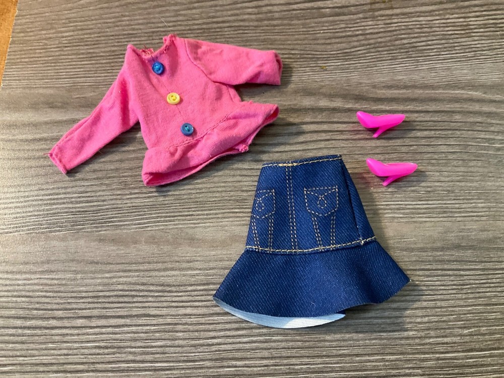 Mattel Barbie Doll Clothes Top Shirt, Skirt ShoesOutfit Set Lot