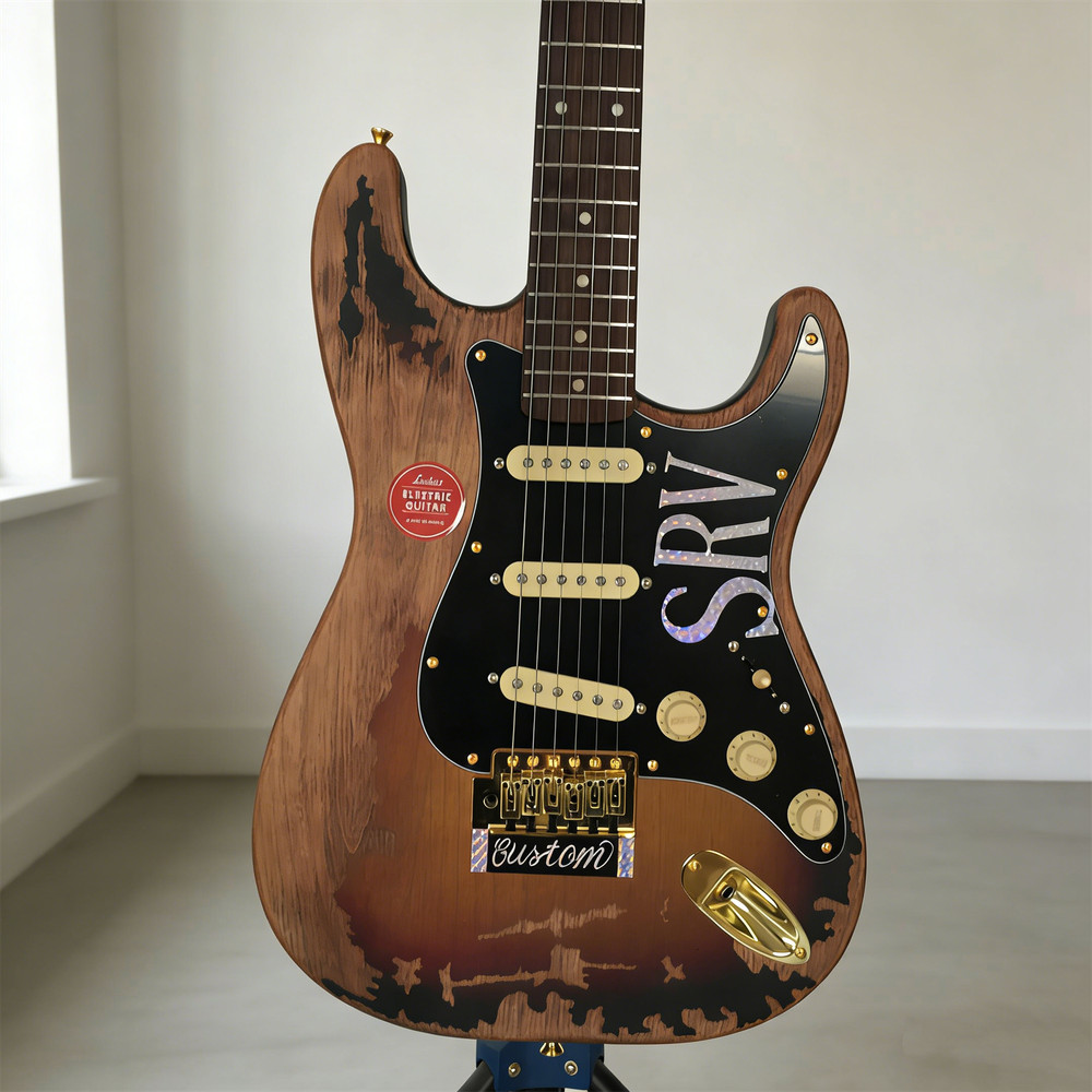 Vintage Relic SRV  Electric Guitar SSS Pickup Tremolo Bridge Alder Body Solid