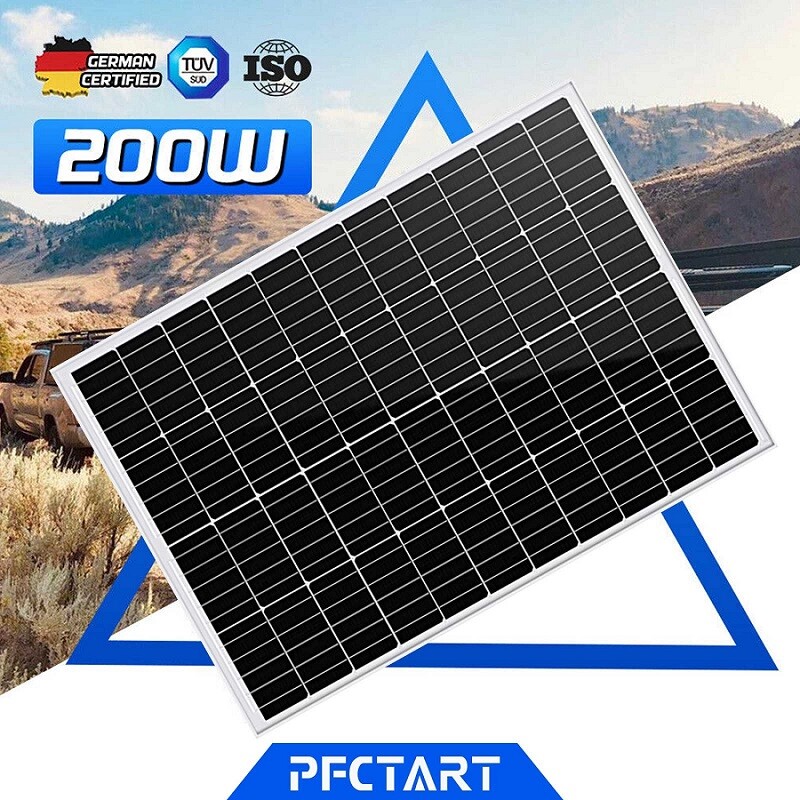 200W Monocrystalline Solar Panel High-Efficiency 12V for Home Marine Off-Grid Charging