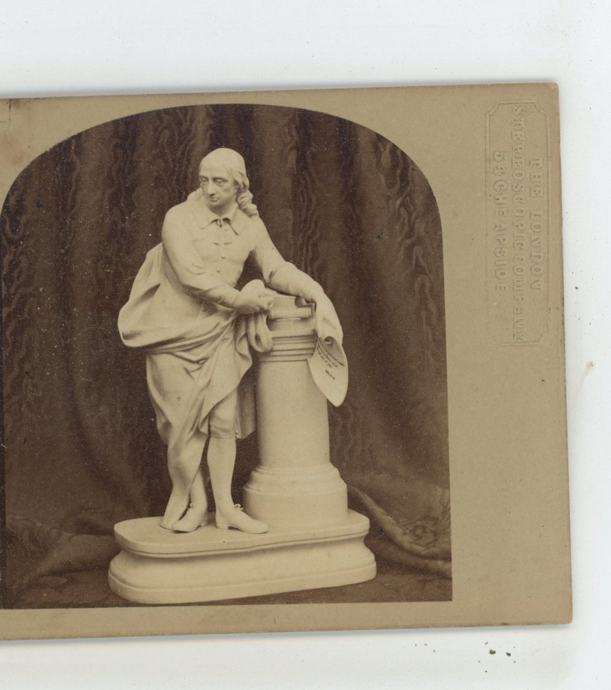 Milton London Stereoscopic Sculpture Statue Genre Stereoview