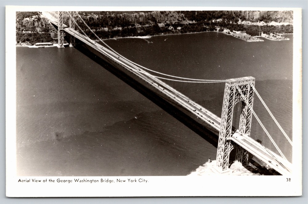 RPPC~New York City~Aerial View Of George Washington Bridge~Real Photo Postcard