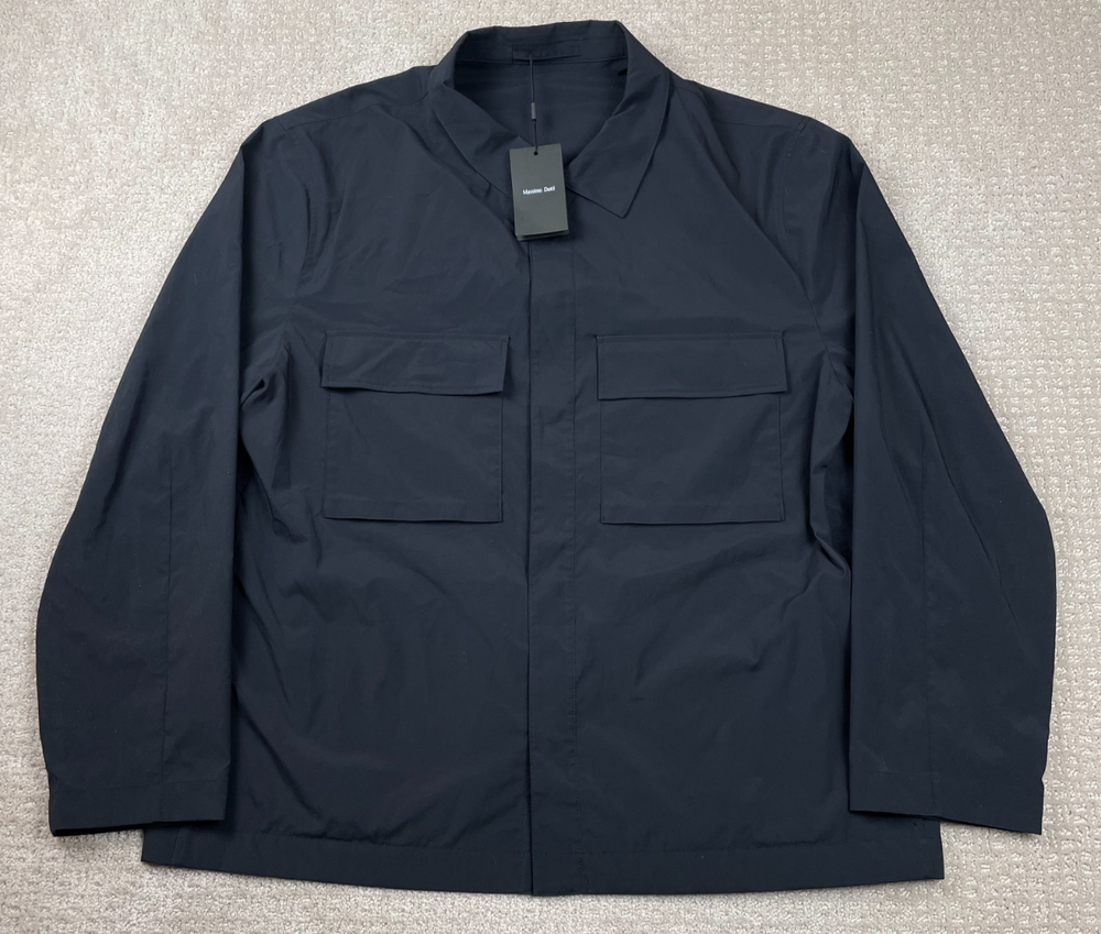 NWT Massimo Dutti Jacket Mens 2XL Black Lightweight Snap Shirt Quiet Luxury $160