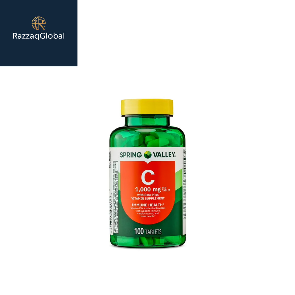 Spring Valley Vitamin C with Rose Hips 1000 mg Tablets, 100 Ct