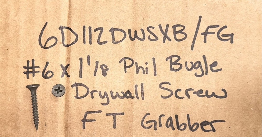 (10,000) #6 x 1 1/8 Phillips Bugle Drywall Screw Fine Thread (Phosphate Plated)