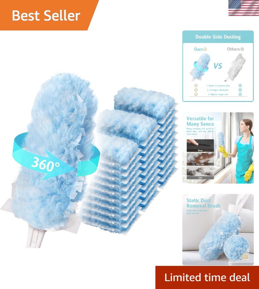 Effortless Cleaning with 30 Count Ultra-Soft Duster Refills & Foldable Handle