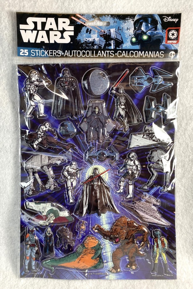 NEW Empire Disney STAR WARS 25 Puffy 3D Stickers (Sealed)
