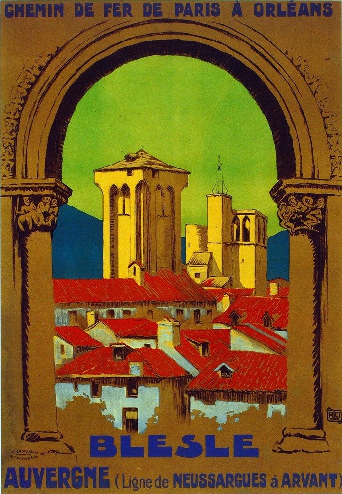 Chemins de fer de paris Blesle Decorative Poster. Fine Graphic Art Design. 2949