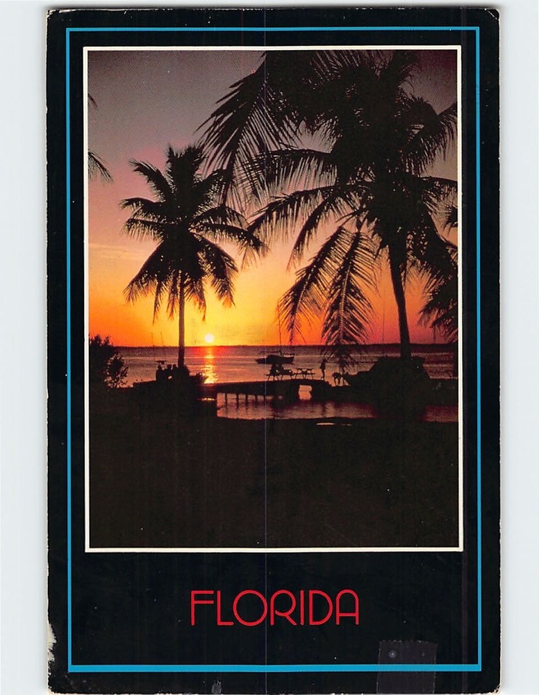 Postcard Sunset Beach Scene Florida USA