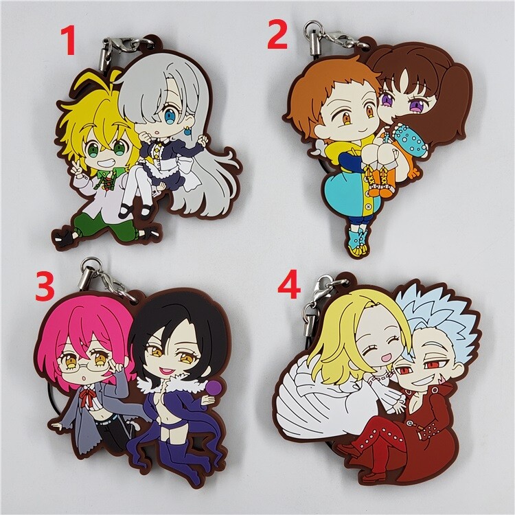 Anime Nanatsu no Taizai Seven Deadly Sins Keychain Rubber Strap Keyring Gift