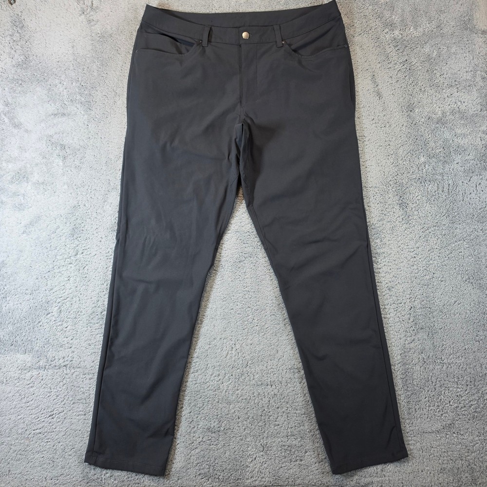 Lululemon ABC Warpstreme Pants Mens 36x32 Grey Slim Fit Tech 5 Pocket Trousers