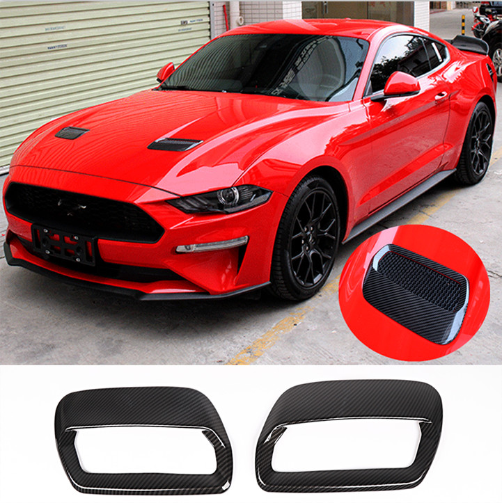 2018-2020 Ford Mustang Carbon Fiber Hood Vent Trim Cover  