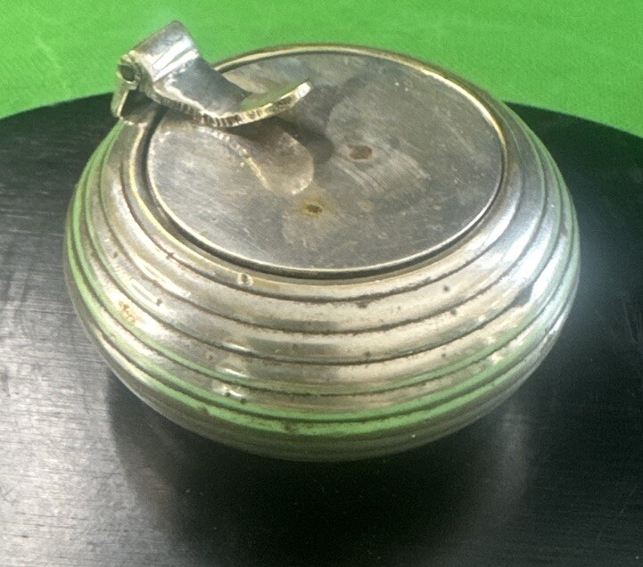 Vintage  Round Silver Plated Candle Accent Holder With Lid