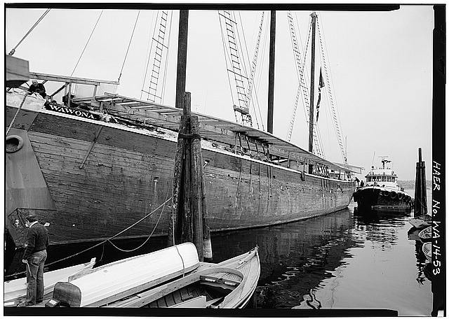 53. October 9, 1985: tugboat preparing move WAWONA Lake Union Dry Dock Company