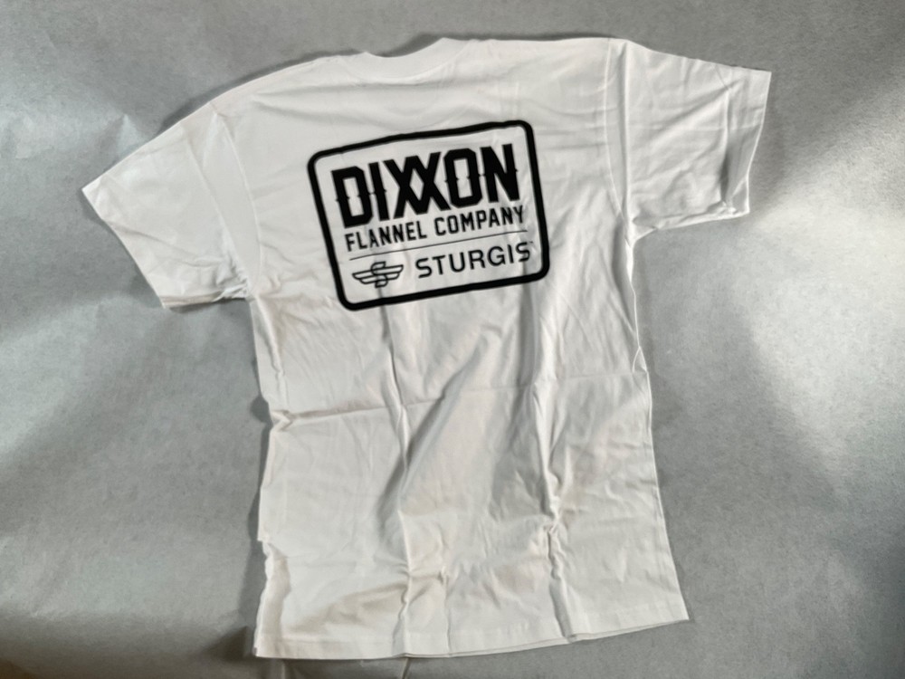 Dixxon Flannel Company Men’s Sturgis Badge White T-shirt L  S/S  16-D