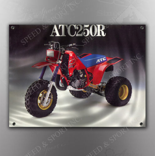 VINTAGE HONDA ATC250R THREE WHEELER BANNER