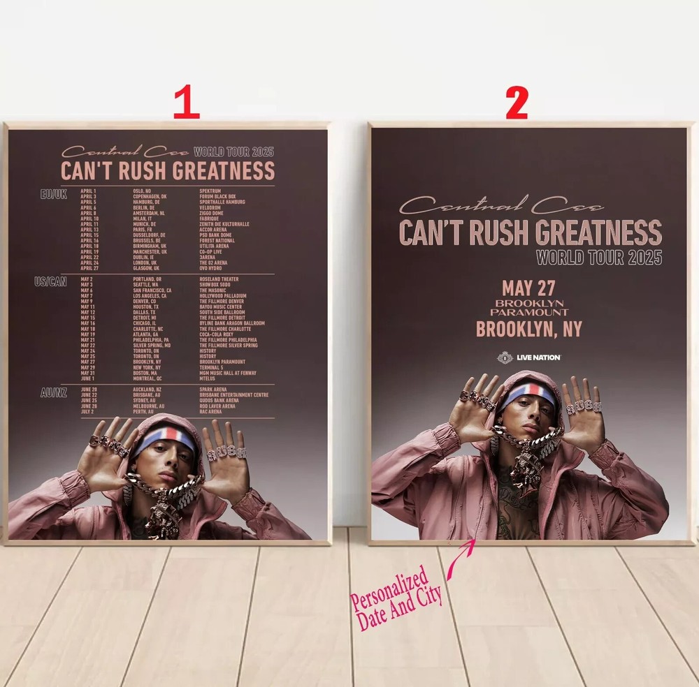 Custom Central Cee 2025 World Tour Poster - Can't Rush Greatness