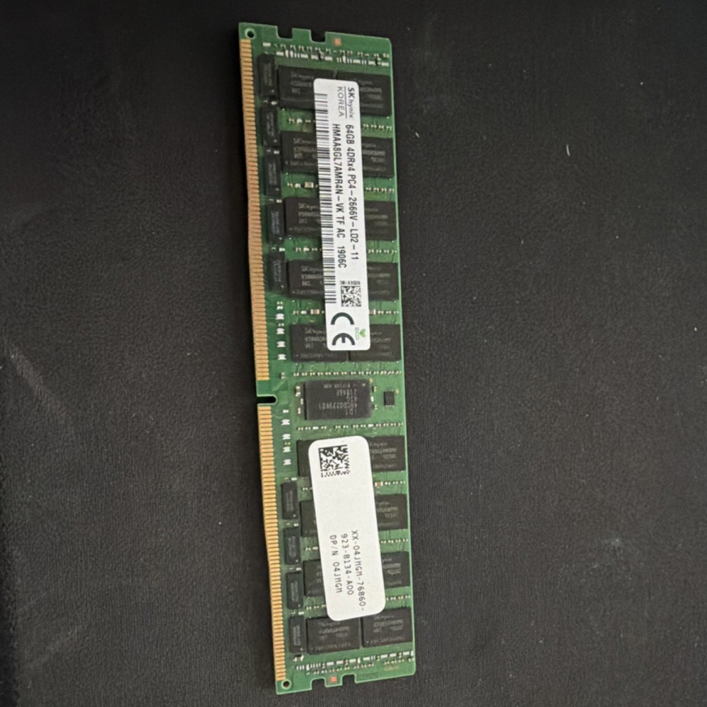 SK hynix 64GB DDR4 SDRAM PC4-2666V DIMM 288-Pin 1 Module 4DRX4 RAM HMAA8GL7AMRAN