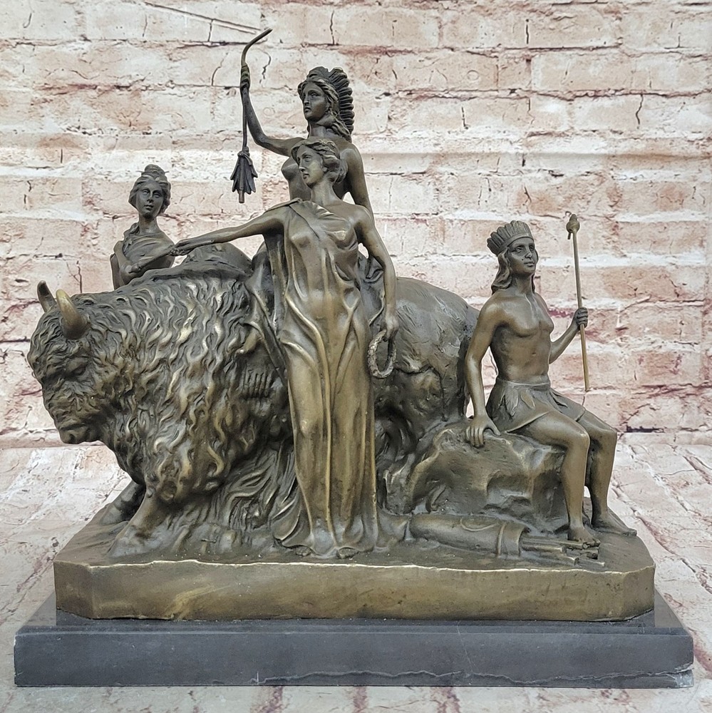 Greek Mythology King Bronze Sculpture with Marble Base Figurine