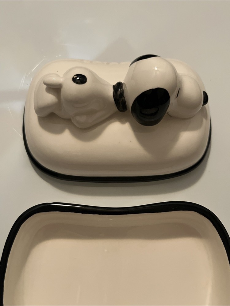 Rare Vintage SNOOPY 1958 1966 Peanuts Ceramic Soap Dish Black & White