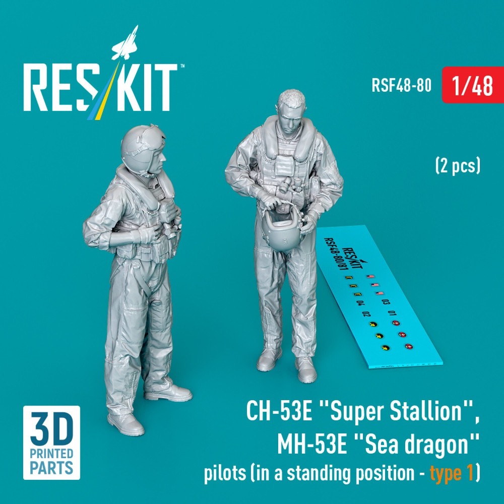 CH-53E Super Stallion and MH-53E Sea Dragon Pilot Figures 2-Pack 1:48 Scale RSF48-0080