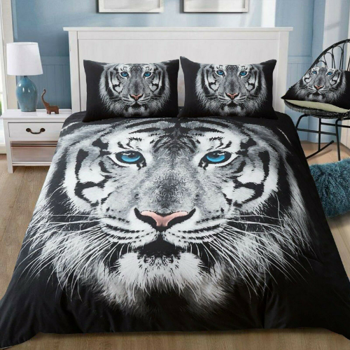 Tiger 3D Animal Print for Duvet Cover Set Tiger Bedding SetPolyester Quilt Cover
