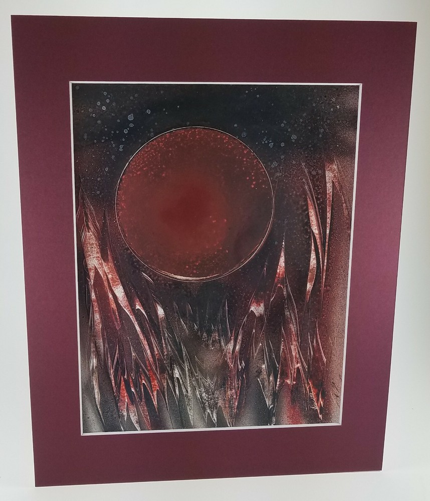 Original Space Landscape art by Artist Jason Girard comes with a mat materials.