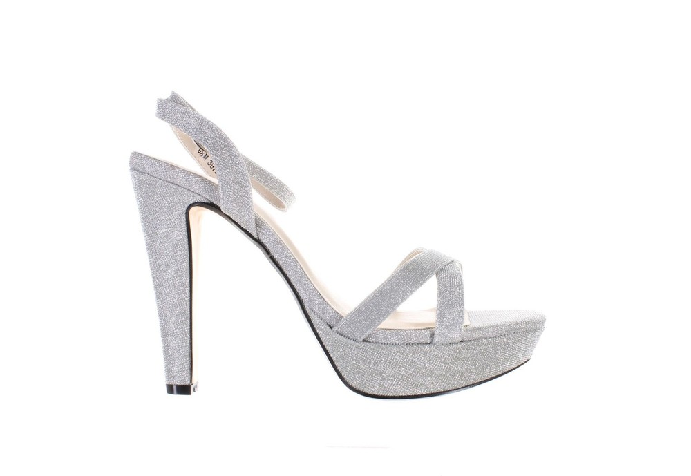 Benjamin Walk Elena Silver Ankle Strap Heels Size 9.5 Women's Shoes