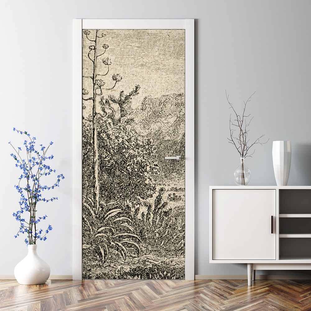 Mexican Landscape sunny desert exotic botanical latin trendy nature Door Decal