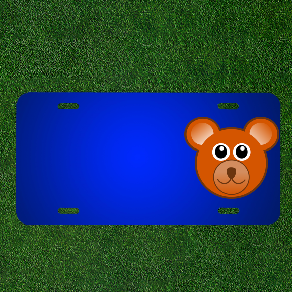 Custom License Plate with Personalized Teddy Bear Head and Added Names
