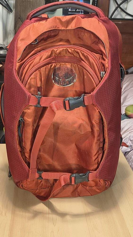 Osprey Porter 46 Travel Backpack Duffel Bag Umber Orange /Red
