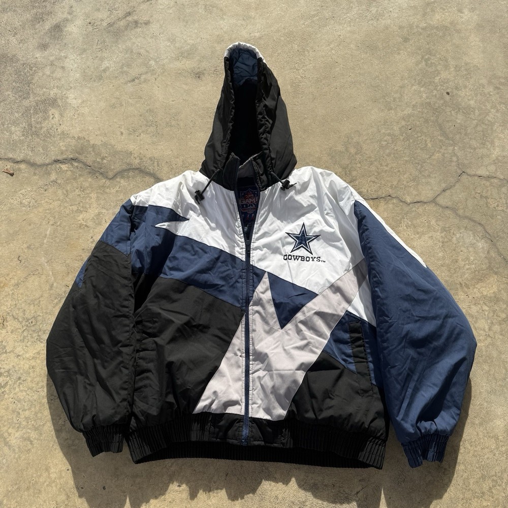 VTG 90s Dallas Cowboys Gameday NFL puffer jacket size L Shark tooth Geometric