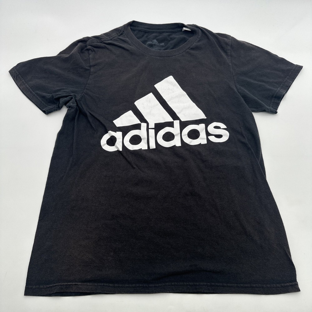 Adidas T-Shirt Women Small Gray Graphic Print Logo..#20333