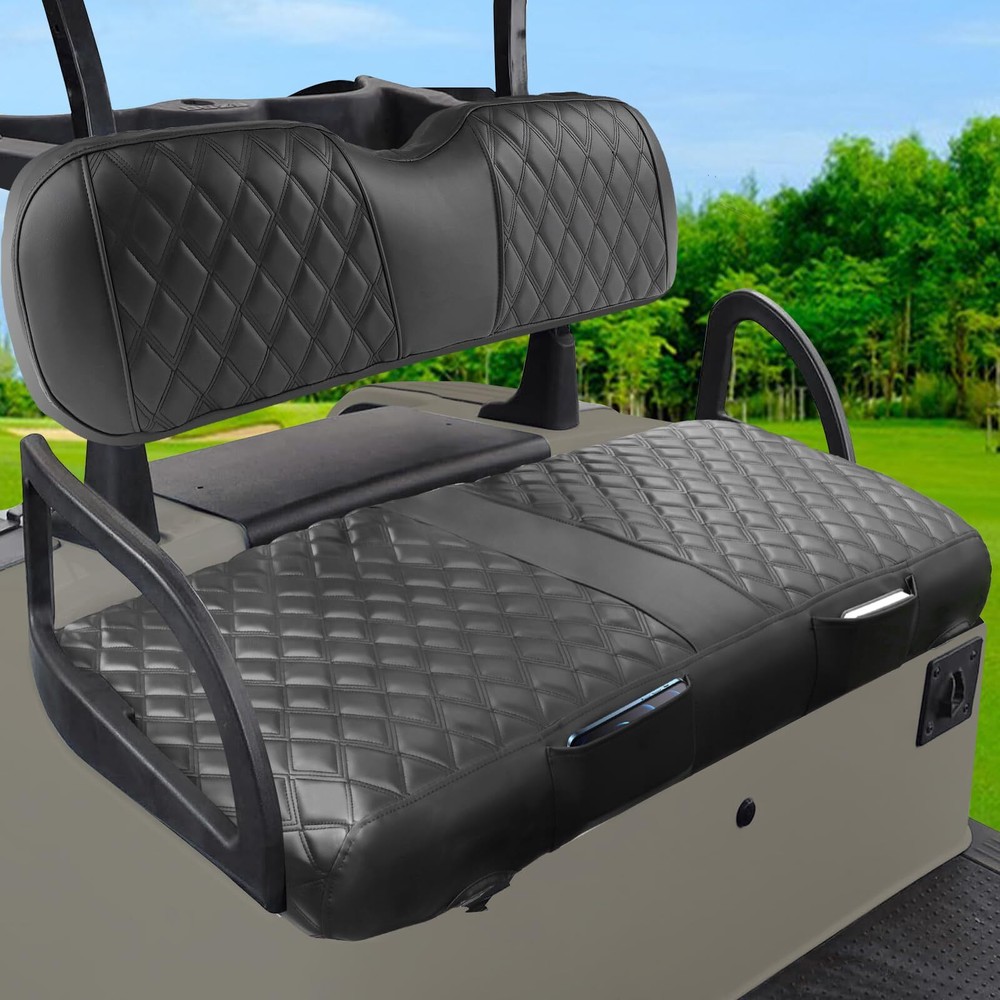EZGO RXV Golf Cart Front Seat Cover - Durable Thick Vinyl Leather for Comfort