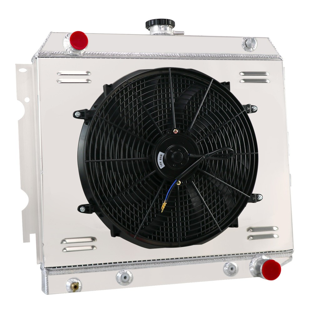 Fit 1968-74 Dodge Charger Plymouth Barracuda 4 ROW ALUMINUM RADIATOR SHROUD FAN