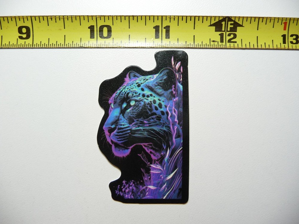 Vibrant Neon Cheetah Sticker Decal - Cute Mystical Feline Animal Design