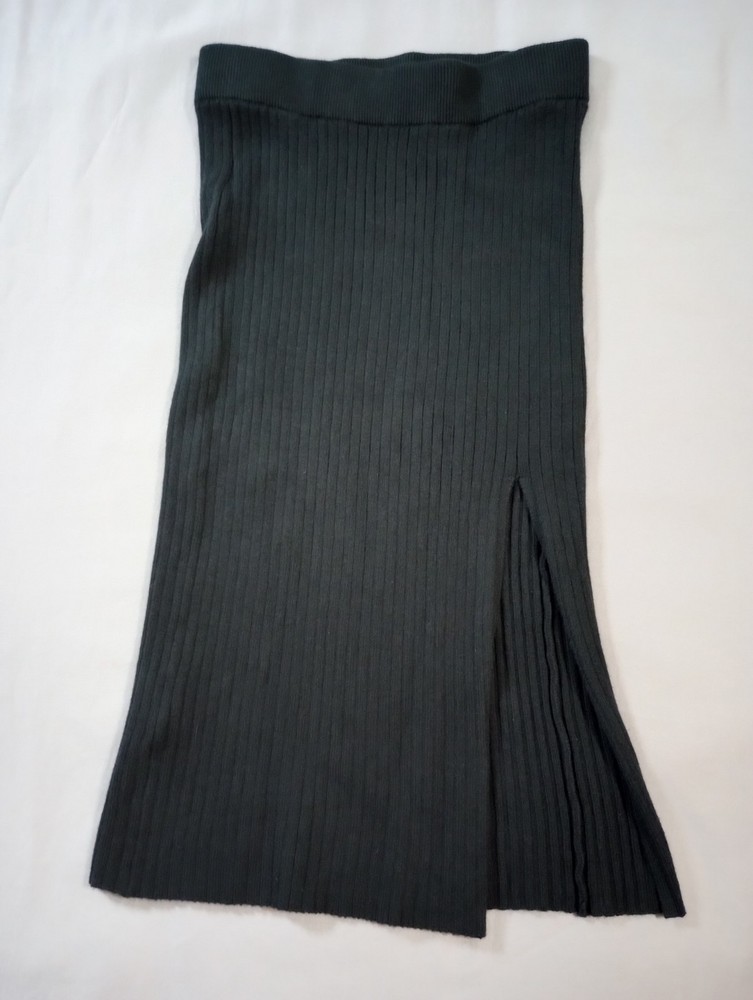 Abercrombie & Fitch Skirt Womens XS Extra Small Black Ribbed Front Slit