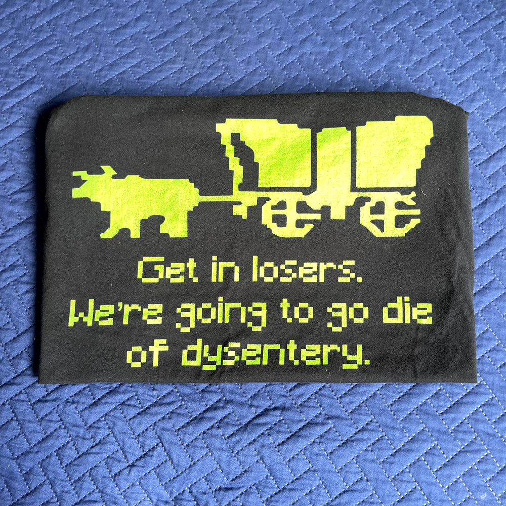 Oregon Trail Dysentery black graphic t shirt Adult XL