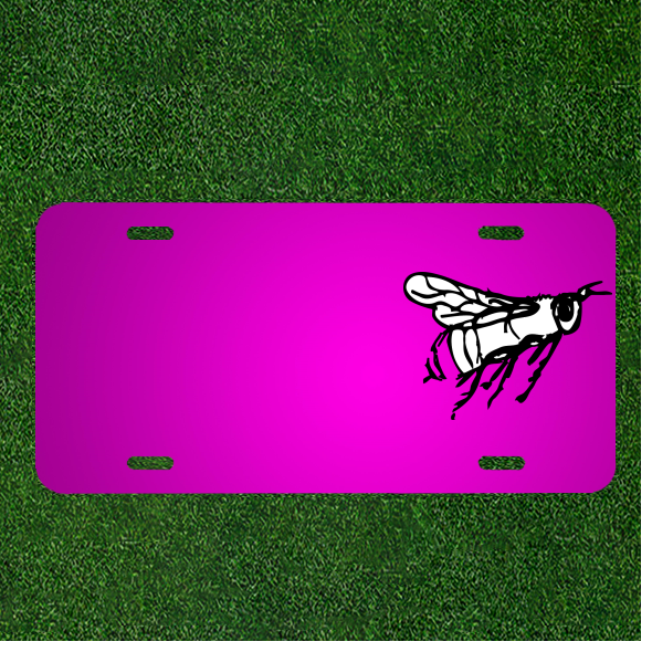 Custom Personalized Car License Plate With Add Names To Bee Flying Stripes