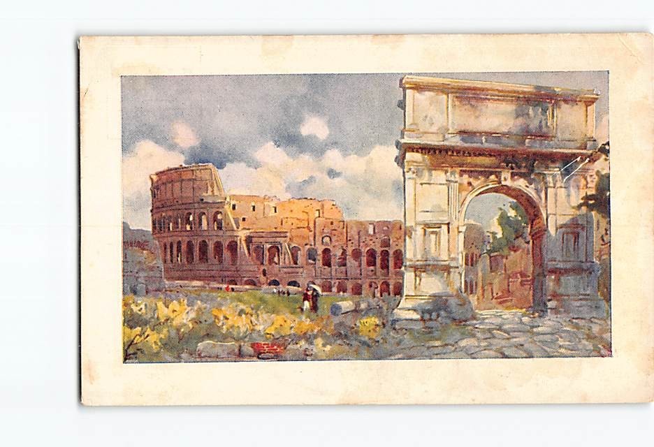 Postcard Arco di Tito e Colosseo Rome Italy