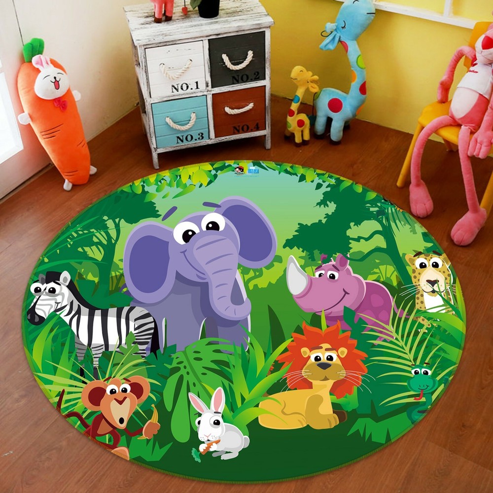 3D Cartoon Animal Forest NAO3746 Game Rug Mat Elegant Photo Carpet Mat Fay