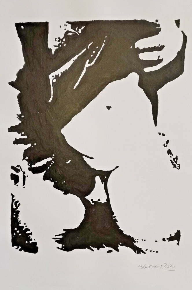 Unique nude erotic painting woman acrylic on paper approx. 21x30cm original