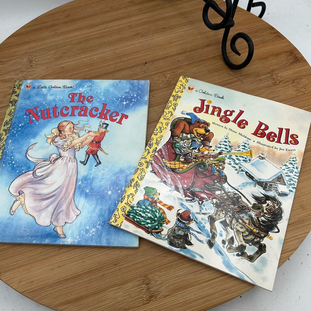 2 Little Golden Books Christmas Jingle Bells & The Nutcracker