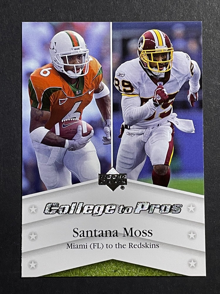 2007 Upper Deck Santana Moss College To Pros Insert Rookie Card - Hurricanes
