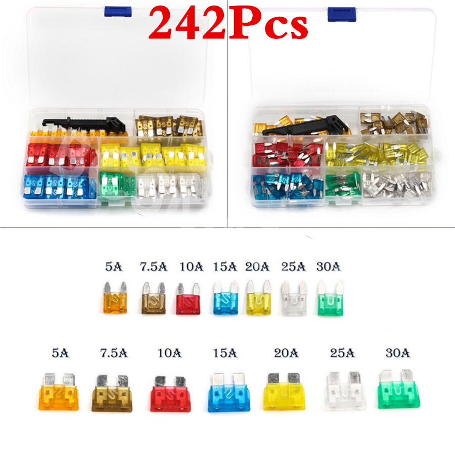 Medium + Small Car Blade Fuse Assortment Assorted Kit With Fuse Blade Holder