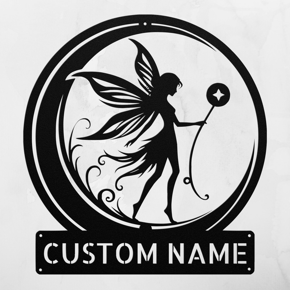 Personalized Fairy Moon Metal Sign Custom Decor Gift for Birthdays and Holidays