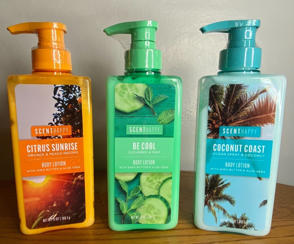 Lot Of 3. Scent Happy Body Lotions. New Never Opened. 13 Oz. 3 Fragrances