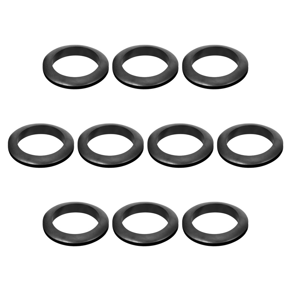 Rubber Grommets Flexible Wire Hole Plug - 52 mm Mount Dia / Black / 10 Pcs