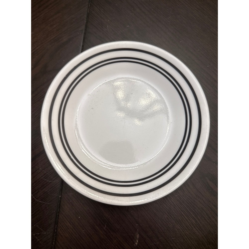 Corelle Black Orchid Bread and Butter Plate 6.75 Inch White with Black Rings